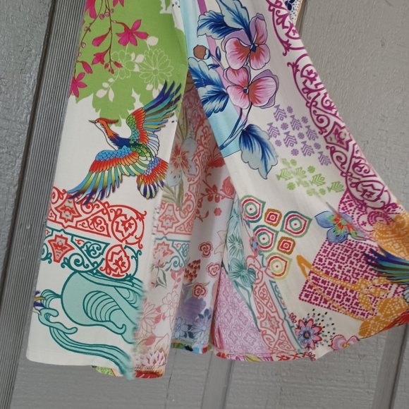 Johnny Was The Janie Favorite Relaxed Knit Midi Dress Size S Floral Bird Stretch - Picture 4 of 11